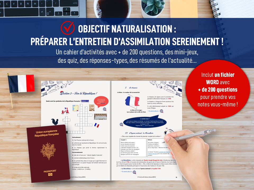 Cahier activité entretien assimilation naturalisation française PUB