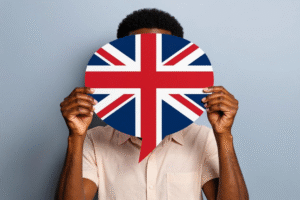 Une homme noir qui tient une bulle avec le drapeau britannique