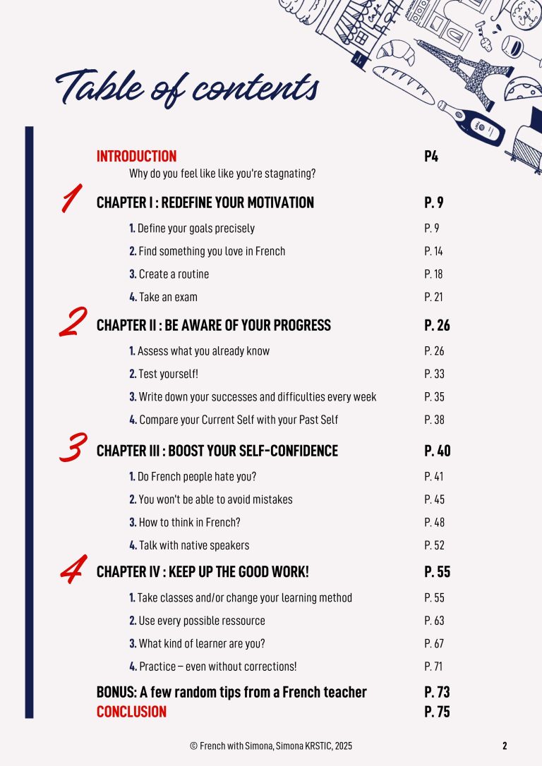 Ebook sommaire motivation apprendre le français